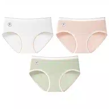 二三二三 奶油色系透气亲肤短裤不卡档不卷边柔软不勒吸湿排汗三角裤不夹臀舒适可爱甜美少女纯欲简约时尚百搭内裤 女款 组合装