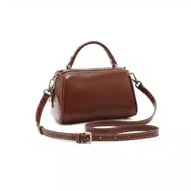 老人头 简约通勤百搭小众设计高级质感 牛皮 单肩斜挎手提包 女款 多色