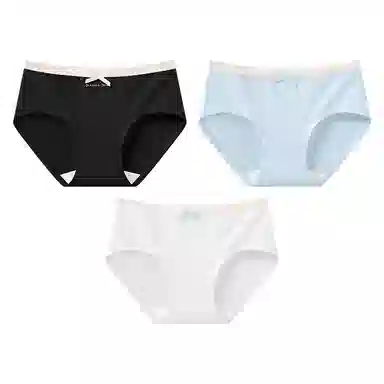 二三二三 蕾丝花边透气抑菌不卡档不卷边亲肤柔软不勒吸湿排汗三角裤防夹臀舒适俏皮可爱花边蝴蝶结甜美纯欲少女内裤 女款 组合装