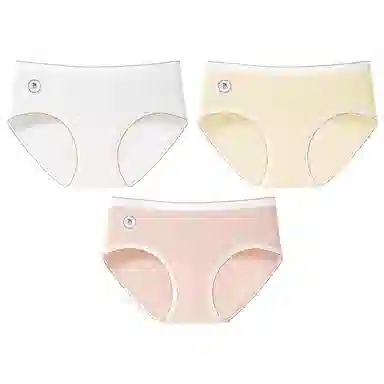 二三二三 奶油色系透气亲肤短裤不卡档不卷边柔软不勒吸湿排汗三角裤不夹臀舒适可爱甜美少女纯欲简约时尚百搭内裤 女款 组合装