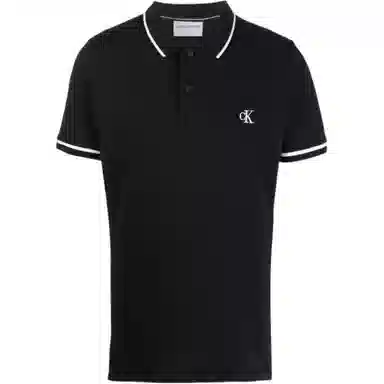 Calvin Klein Logo Embroidered Polo Shirt Black