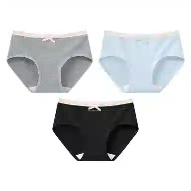 二三二三 蕾丝花边透气抑菌不卡档不卷边亲肤柔软不勒吸湿排汗三角裤防夹臀舒适俏皮可爱花边蝴蝶结甜美纯欲少女内裤 女款 组合装