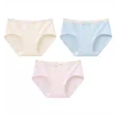 二三二三 蕾丝花边透气抑菌不卡档不卷边亲肤柔软不勒吸湿排汗三角裤防夹臀舒适俏皮可爱花边蝴蝶结甜美纯欲少女内裤 女款 组合装