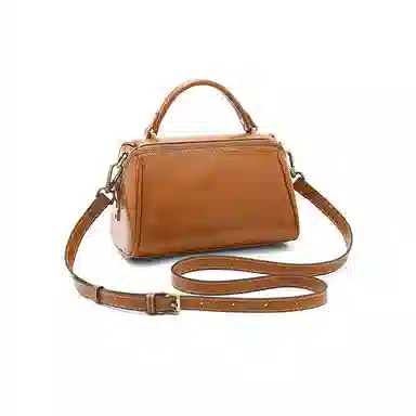 老人头 简约通勤百搭小众设计高级质感 牛皮 单肩斜挎手提包 女款 多色