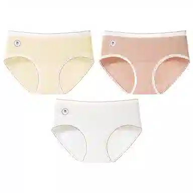 二三二三 奶油色系透气亲肤短裤不卡档不卷边柔软不勒吸湿排汗三角裤不夹臀舒适可爱甜美少女纯欲简约时尚百搭内裤 女款 组合装