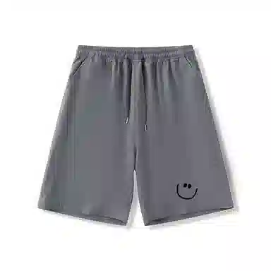 乱步 学生夏季冰丝凉感外穿简约笑脸速干宽松五分裤休闲短裤 男女同款