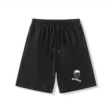 乱步 学生夏季速干宽松五分裤凉感简约草莓休闲短裤 男女同款