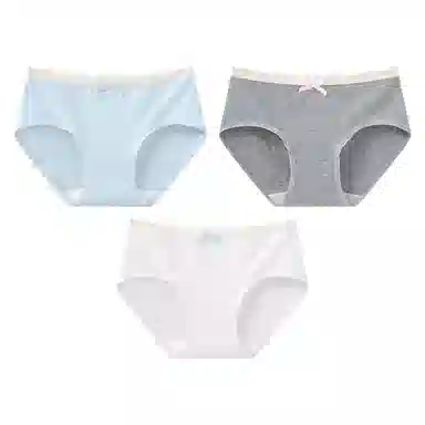 二三二三 蕾丝花边透气抑菌不卡档不卷边亲肤柔软不勒吸湿排汗三角裤防夹臀舒适俏皮可爱花边蝴蝶结甜美纯欲少女内裤 女款 组合装