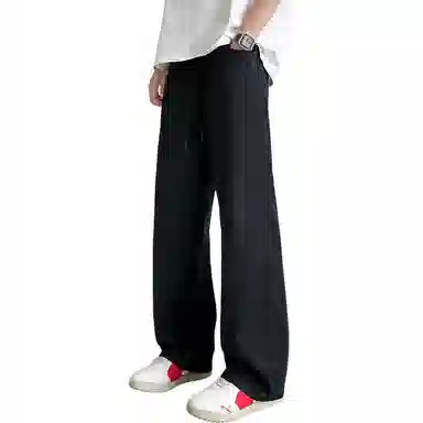 顶峰保罗 无性别主义轻薄凉感垂坠感阔腿长裤子直筒宽松时尚百搭系带亲肤透气高级感休闲裤 男女同款