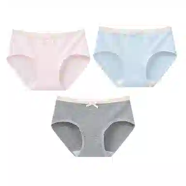 二三二三 蕾丝花边透气抑菌不卡档不卷边亲肤柔软不勒吸湿排汗三角裤防夹臀舒适俏皮可爱花边蝴蝶结甜美纯欲少女内裤 女款 组合装