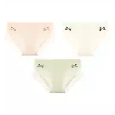 二三二三 蝴蝶结蕾丝抑菌透气不卡档不夹臀柔软不卷边中腰高弹无痕吸湿排汗三角裤舒适亲肤纯欲性感俏皮可爱蝴蝶结内裤 女款 组合装