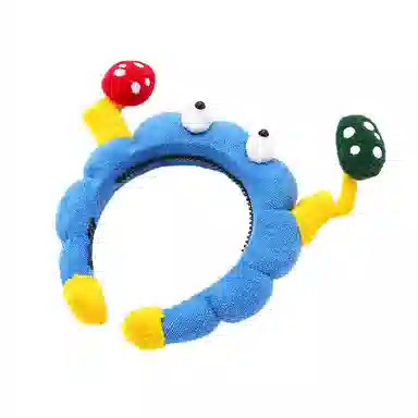 如花梦 可爱搞怪扭扭棒大眼仔蓝色 布艺 发箍 女款