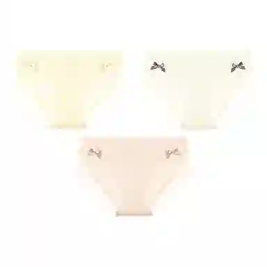 二三二三 蝴蝶结蕾丝抑菌透气不卡档不夹臀柔软不卷边中腰高弹无痕吸湿排汗三角裤舒适亲肤纯欲性感俏皮可爱蝴蝶结内裤 女款 组合装