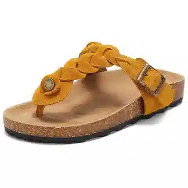 森达 简约经典舒适时尚 静音人字拖鞋  女