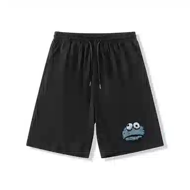 乱步 夏季运动五分裤凉感外穿趣味怪兽图案休闲短裤 男女同款