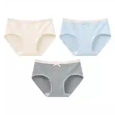 二三二三 蕾丝花边透气抑菌不卡档不卷边亲肤柔软不勒吸湿排汗三角裤防夹臀舒适俏皮可爱花边蝴蝶结甜美纯欲少女内裤 女款 组合装