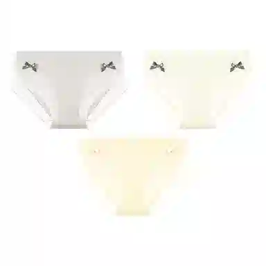 二三二三 蝴蝶结蕾丝抑菌透气不卡档不夹臀柔软不卷边中腰高弹无痕吸湿排汗三角裤舒适亲肤纯欲性感俏皮可爱蝴蝶结内裤 女款 组合装