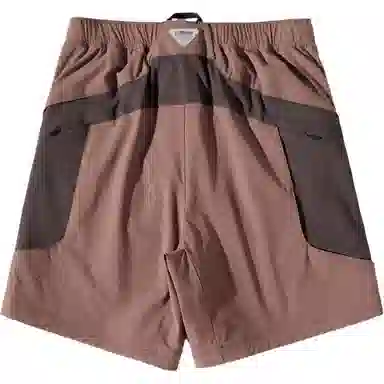 蓝岐 直筒拼接工装口袋户外撞色软壳五分休闲短裤 男女同款