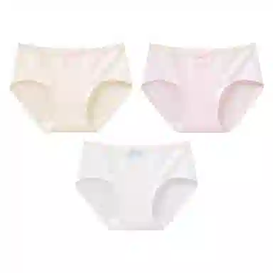 二三二三 蕾丝花边透气抑菌不卡档不卷边亲肤柔软不勒吸湿排汗三角裤防夹臀舒适俏皮可爱花边蝴蝶结甜美纯欲少女内裤 女款 组合装