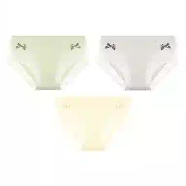 二三二三 蝴蝶结蕾丝抑菌透气不卡档不夹臀柔软不卷边中腰高弹无痕吸湿排汗三角裤舒适亲肤纯欲性感俏皮可爱蝴蝶结内裤 女款 组合装