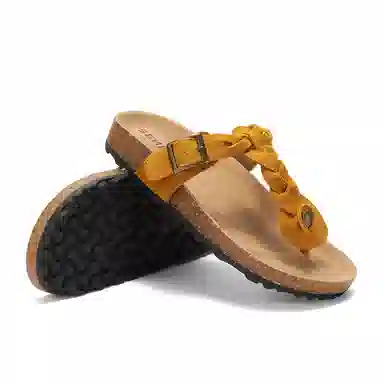 森达 简约经典舒适时尚 静音人字拖鞋  女