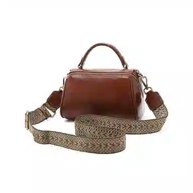 老人头 简约通勤百搭小众设计高级质感 牛皮 单肩斜挎手提包 女款 多色