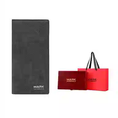 Fairwhale Business Long Leather Wallet Black