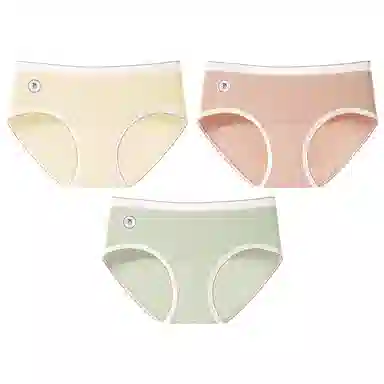 二三二三 奶油色系透气亲肤短裤不卡档不卷边柔软不勒吸湿排汗三角裤不夹臀舒适可爱甜美少女纯欲简约时尚百搭内裤 女款 组合装