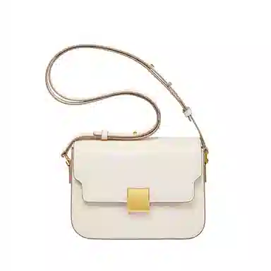 纳兰杜 包包女小众个性时尚高级感潮流百搭款 牛皮拼合成革 小方包斜挎包单肩包豆腐包 小号 女款 棕色