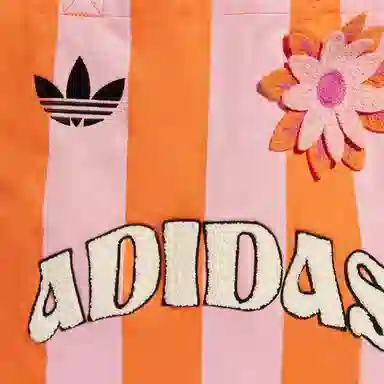 adidas Classic Logo Cotton Shoulder Bag Pink Orange