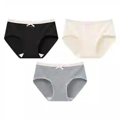 二三二三 蕾丝花边透气抑菌不卡档不卷边亲肤柔软不勒吸湿排汗三角裤防夹臀舒适俏皮可爱花边蝴蝶结甜美纯欲少女内裤 女款 组合装