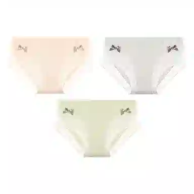 二三二三 蝴蝶结蕾丝抑菌透气不卡档不夹臀柔软不卷边中腰高弹无痕吸湿排汗三角裤舒适亲肤纯欲性感俏皮可爱蝴蝶结内裤 女款 组合装