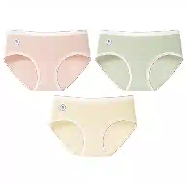 二三二三 奶油色系透气亲肤短裤不卡档不卷边柔软不勒吸湿排汗三角裤不夹臀舒适可爱甜美少女纯欲简约时尚百搭内裤 女款 组合装