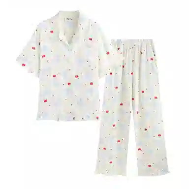 侘町 可爱清新柔软透气亲肤睡衣套装 女款