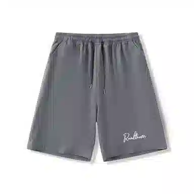 乱步 学生夏季冰丝凉感外穿简约艺术字母速干宽松五分裤休闲短裤 男女同款