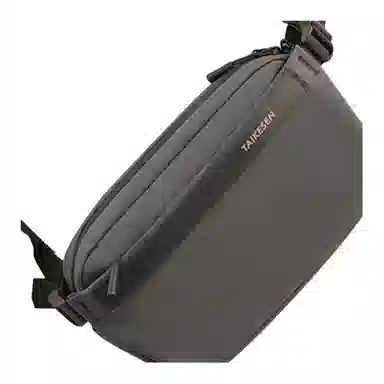 泰克森 休闲磁吸扣 牛津纺 胸包 男女同款情侣款 黑色/灰色