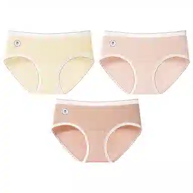 二三二三 奶油色系透气亲肤短裤不卡档不卷边柔软不勒吸湿排汗三角裤不夹臀舒适可爱甜美少女纯欲简约时尚百搭内裤 女款 组合装