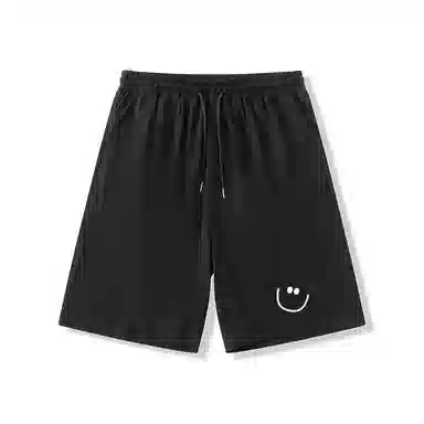 乱步 学生夏季冰丝凉感外穿简约笑脸速干宽松五分裤休闲短裤 男女同款