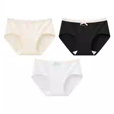 二三二三 蕾丝花边透气抑菌不卡档不卷边亲肤柔软不勒吸湿排汗三角裤防夹臀舒适俏皮可爱花边蝴蝶结甜美纯欲少女内裤 女款 组合装