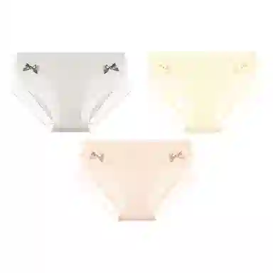 二三二三 蝴蝶结蕾丝抑菌透气不卡档不夹臀柔软不卷边中腰高弹无痕吸湿排汗三角裤舒适亲肤纯欲性感俏皮可爱蝴蝶结内裤 女款 组合装