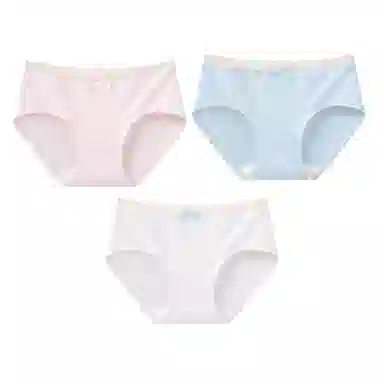 二三二三 蕾丝花边透气抑菌不卡档不卷边亲肤柔软不勒吸湿排汗三角裤防夹臀舒适俏皮可爱花边蝴蝶结甜美纯欲少女内裤 女款 组合装