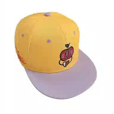 艾佳微 可爱苹果立体刺绣嘻哈帽户外休闲街头遮阳平沿帽拼色 棉 棒球帽 男女同款情侣款