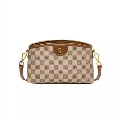 纳兰杜 百搭小众通勤简约休闲 聚氯乙烯拼合成革 斜挎包 女款 卡其色