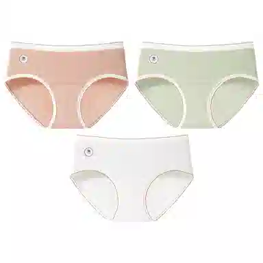 二三二三 奶油色系透气亲肤短裤不卡档不卷边柔软不勒吸湿排汗三角裤不夹臀舒适可爱甜美少女纯欲简约时尚百搭内裤 女款 组合装