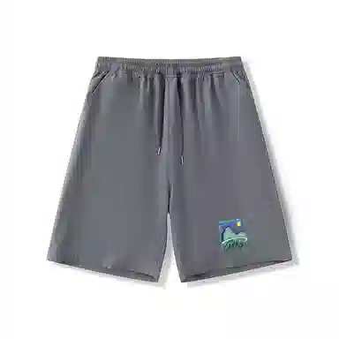 乱步 夏季运动五分裤潮流个性山峰图案设计休闲短裤 男女同款