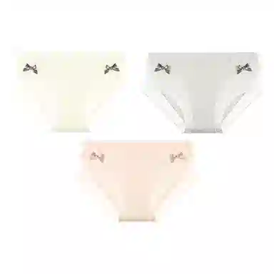 二三二三 蝴蝶结蕾丝抑菌透气不卡档不夹臀柔软不卷边中腰高弹无痕吸湿排汗三角裤舒适亲肤纯欲性感俏皮可爱蝴蝶结内裤 女款 组合装