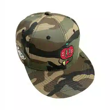 艾佳微 可爱苹果立体刺绣嘻哈帽户外休闲街头遮阳平沿帽拼色 棉 棒球帽 男女同款情侣款