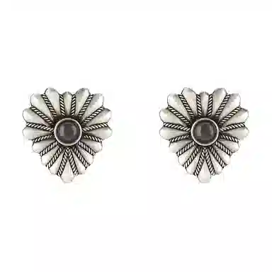Gucci 925 Silver Heart Stud Earrings