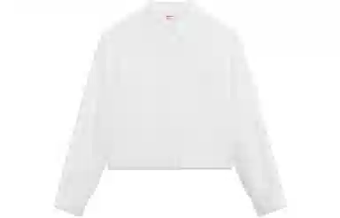 中国李宁 纯色宽松休闲长袖衬衫 女款 白色