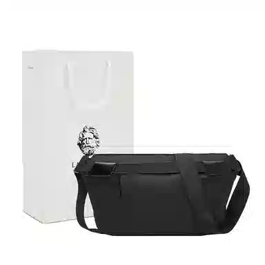 老人头 时尚休闲百搭通勤收纳 织物 胸包 常规 男款 黑色/灰色